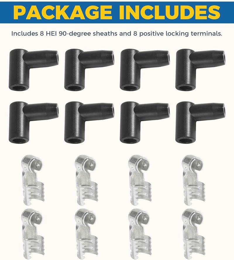 UBOG 8 Pack Spark Plug Boot,Car Accessories Spark Plug Wire Kit,Spark Plug Wire Ends and Boots,HEI Distributor and Coil Boot Ignition Wire Set,Fits 6-10mm Wires for A Wide Range of Applications - Image 4